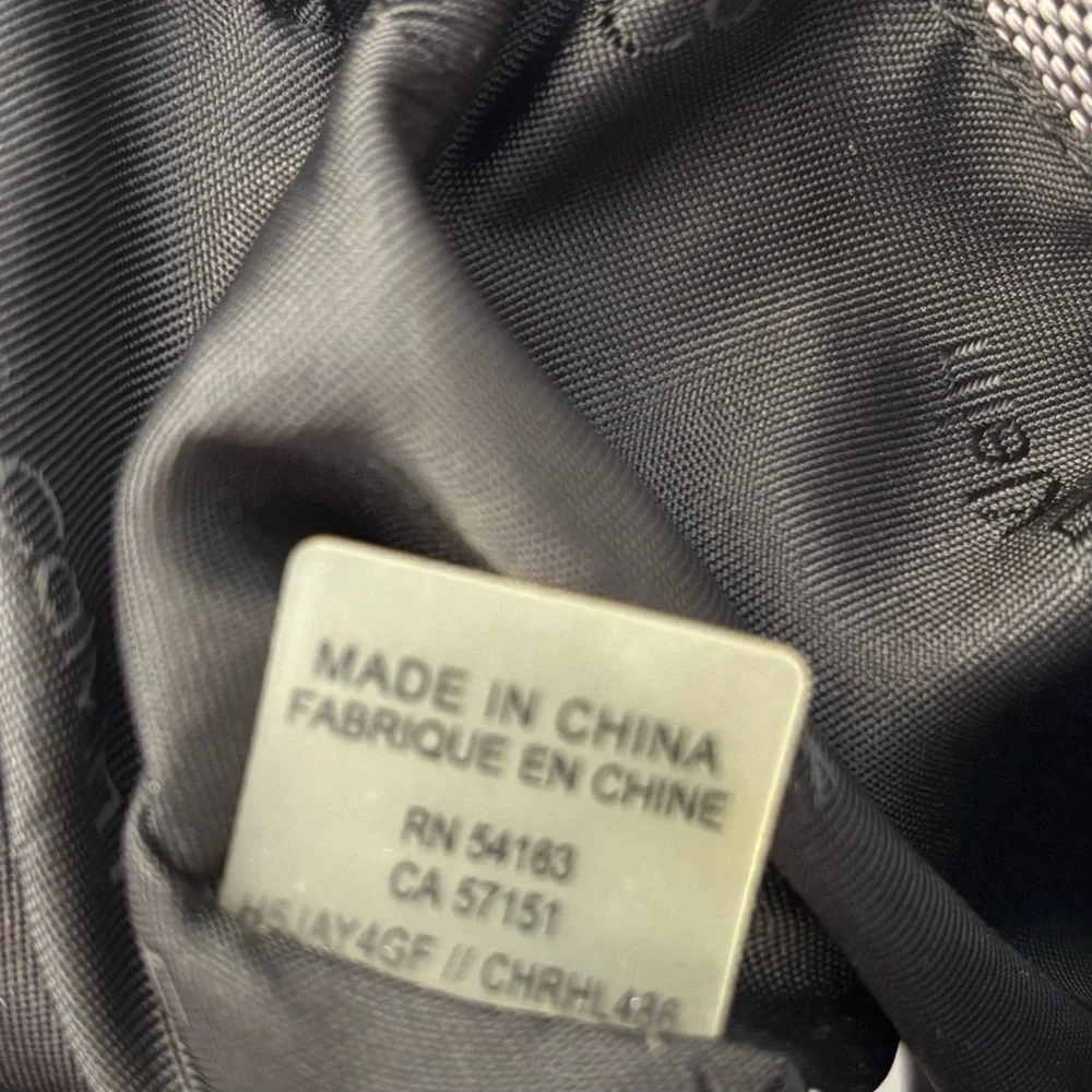 Calvin Klein Large Nylon Zip Tote Bag Gunmetal Gray Logo Straps Travel Work NEW